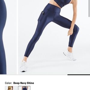 Women's Deep Navy Shine Leggings